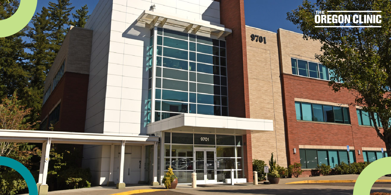 Exterior front entrance of Peterkort Centre building in Portland, Oregon